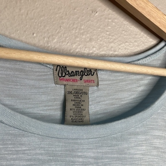 Wrangler Baby Blue Ranch Shirt Top Size 3X - Picture 5 of 7